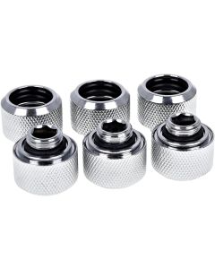 Alphacool 17378 Eiszapfen 16mm HardTube Compression Fitting G1/4 - knurled - Chrome Sixpack Water Cooling Fittings